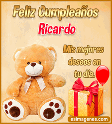 Feliz Cumpleaños Ricardo Cute Bear