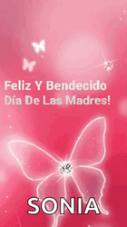 Feliz Dia De La Madres Pink Butterflies GIF