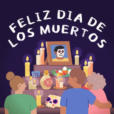 Feliz Dia De Los Muertos Poster With Man GIF