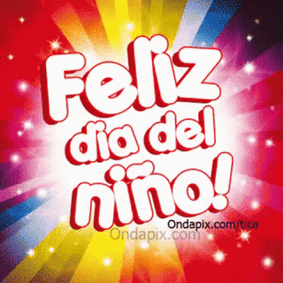 Feliz Día Del Niño Colorful Poster GIF