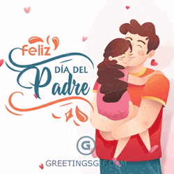 Feliz Dia Del Padre Hugging Daughter  GIF