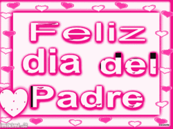 Feliz Dia Del Padre Pink Text Heart  GIF