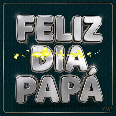 Feliz Dia Papa Is Written In Silver Letters On A Dark Background GIF