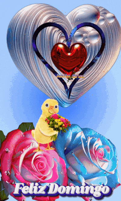 Feliz Domingo Bird Holding Flowers GIF