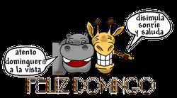 Feliz Domingo Hippo And Giraffe Cartoon GIF