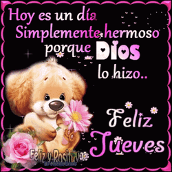 Feliz Jueves Bear With Flower GIF
