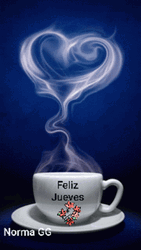 Feliz Jueves Coffee With Heart Smoke GIF