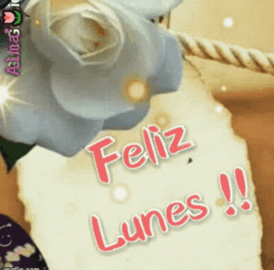 Feliz Lunes Card With Flower GIF