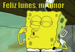 Feliz Lunes Mi Amor SpongeBob Blowing Kiss GIF