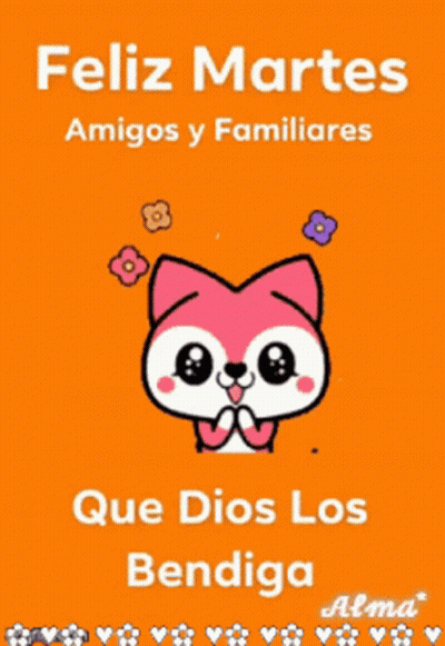 Feliz Martes Amigos Y Familiares Pink Cat Poster GIF