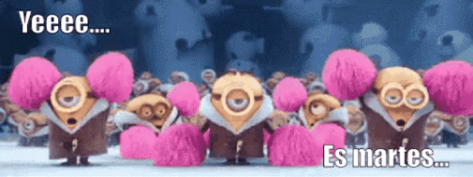 Feliz Martes Cheering Minions GIF