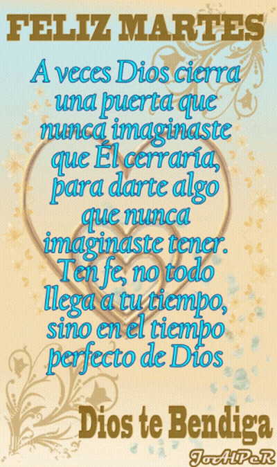 Feliz Martes Poster Blue Letters GIF