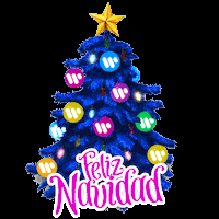 Feliz Navidad Blue Christmas Tree GIF