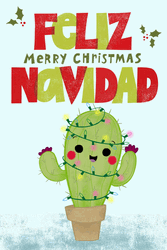 Feliz Navidad Dancing Cactus Fun Art GIF