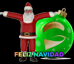 Feliz Navidad Dancing Santa Fun Art GIF