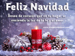 Feliz Navidad Lighted Candle Design GIF
