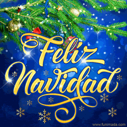 Feliz Navidad Snowflakes Background GIF