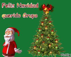 Feliz Navidad Spinning Santa Design GIF