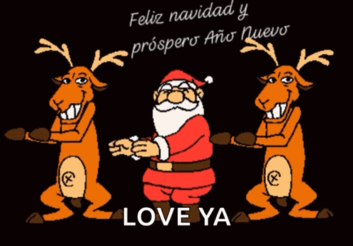 Feliz Navidad Y Prospero Ano Nuevo Is Written On A Christmas Card GIF