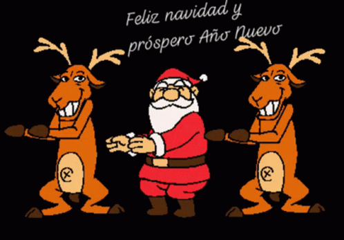 Feliz Navidad Y Prospero Año Nuevo Is Written On The Bottom Of A Christmas Card GIF