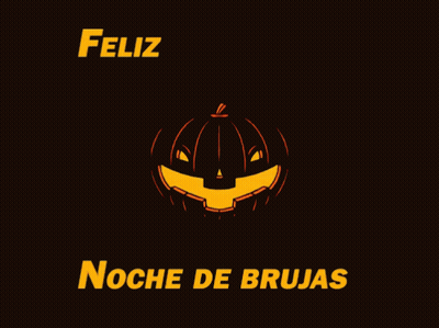 Feliz Noche De Brujas Sign With Bat GIF