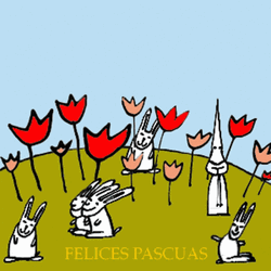 Feliz Pascua Bunnies In The Garden Animation GIF