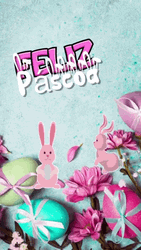 Feliz Pascua Jumping Two Bunnies Animation GIF