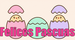 Feliz Pascua Three Easter Pusheen Egg Sticker GIF