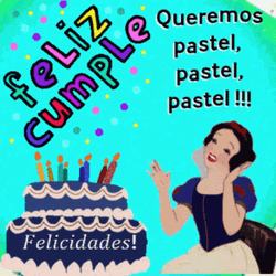 Feliz Queremos Pastel Snow White GIF