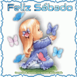 Feliz Sabado Kneeling Baby Angel With Butterflies