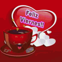 Feliz Viernes Cartoon Coffee Mug GIF