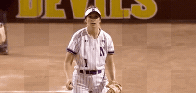 Female Baseball Player Number 1 Jersey GIF