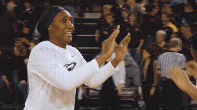 Female Basketball Player Applauds In Nike Shirt GIF