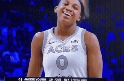 Female Basketball Player In Aces Jersey GIF