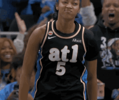 Female Basketball Player In Black Jersey With ATL 5 GIF