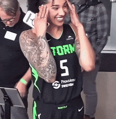 Female Basketball Player In Storm 5 Jersey GIF