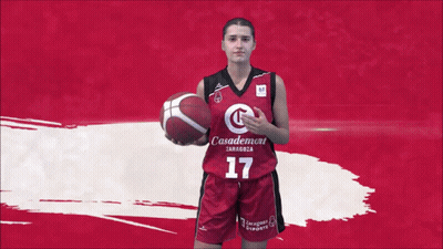 Female Basketball Player Number 17 Holding Ball GIF