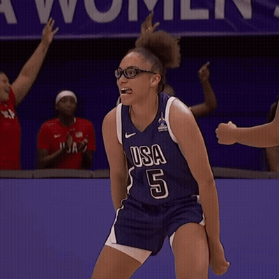 Female Basketball Player Number 5 Jersey GIF