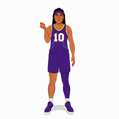 Female Basketball Player Purple Jersey Number 10 GIF