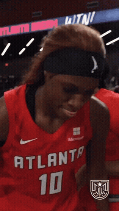 Female Basketball Player Red Atlanta 10 Jersey GIF
