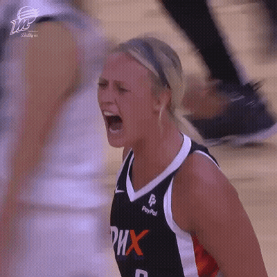 Female Basketball Player Screaming In PayPal Jersey GIF
