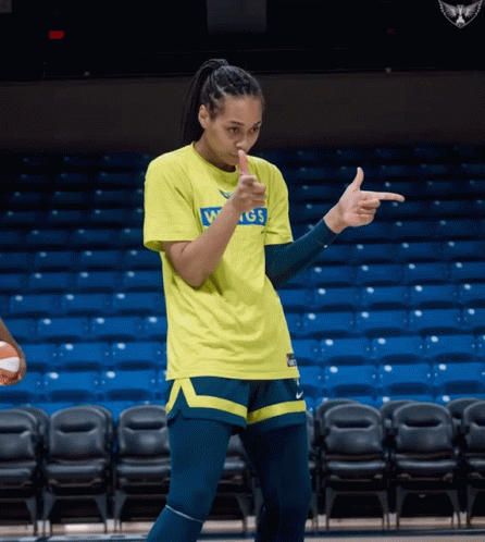 Female Basketball Player Wearing Wings Shirt GIF