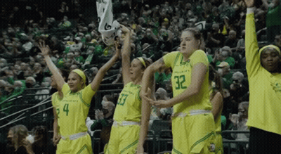 Female Basketball Players In Yellow Jerseys Number 32 GIF