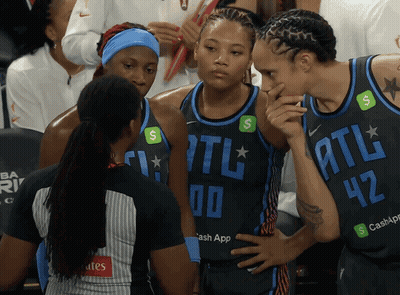 Female Basketball Players With ATL Jerseys GIF