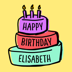 Female Celebrant Happy Birthday Cartoon Cake GIF