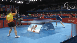 Female Competitive Ping Pong GIF