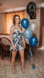 Female Dancing Happy Birthday Balloon Party GIF