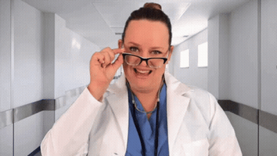 Female Doctor Wearing Glasses And Stethoscope GIF