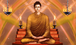 Female Golden Buddha Doing Meditation GIF