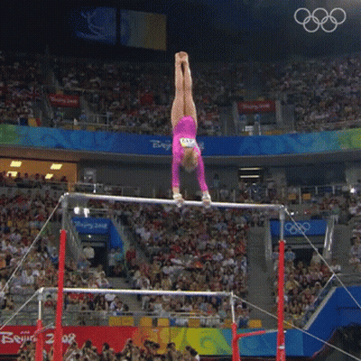 Female Gymnast Handstand Parallel Bars GIF